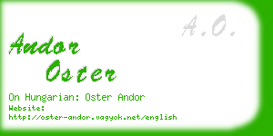 andor oster business card